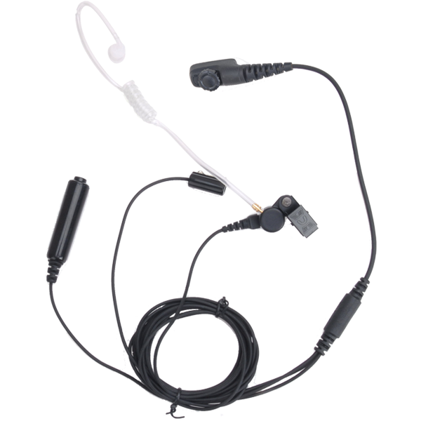 EAN18 – 3-Wire Earpiece with Acoustic Tube, Microphone and PTT (Black)