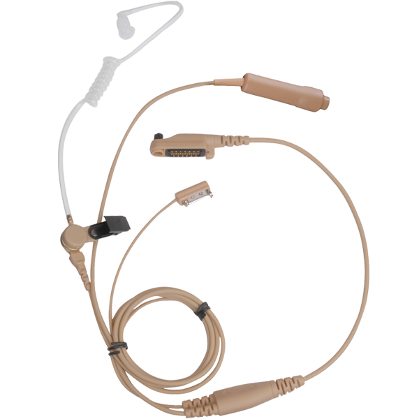 EAN21 – Hytera 3-Wire Earpiece with Acoustic Tube, Microphone and PTT (Beige)