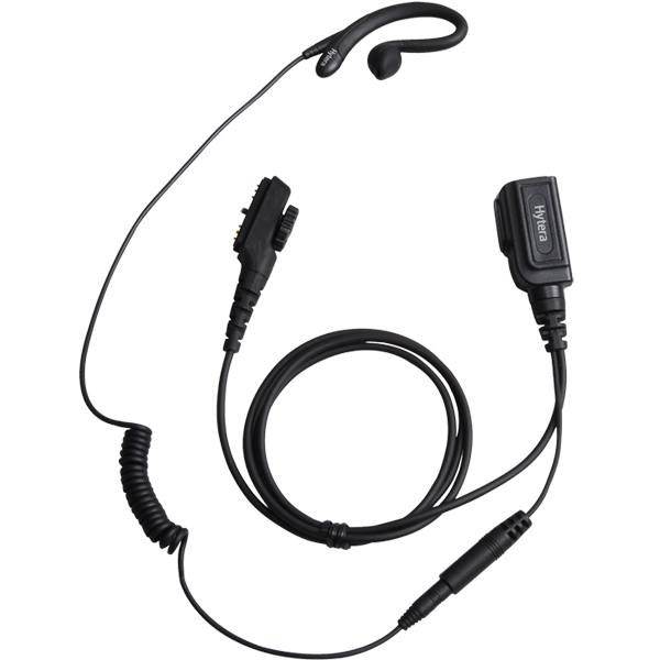 EHN16 – C-Style Detachable Earpiece with In-line PTT and Microphone (Black)