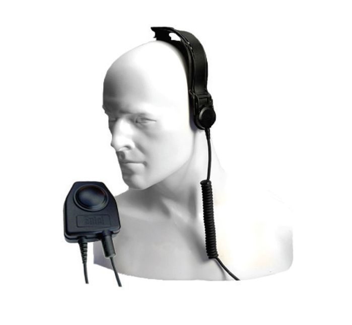 CXR5/450 – Bone Conductive Skull Microphone with Large In-Line PTT