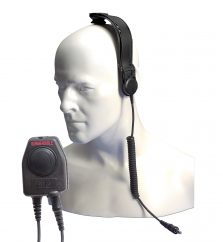 CXR5/DX – Bone Conductive Skull Microphone with Large In-Line PTT