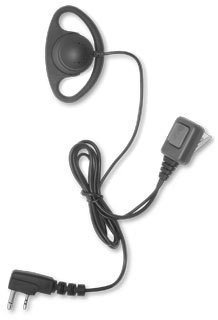 D-shape earpiece with mic/ptt