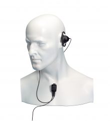 EA12/DX – D Shaped Earpiece with Tie Clip Microphone / PTT