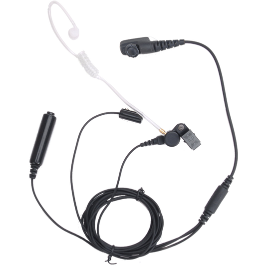 EAN18 – 3-Wire Earpiece with Acoustic Tube, Microphone and PTT (Black)