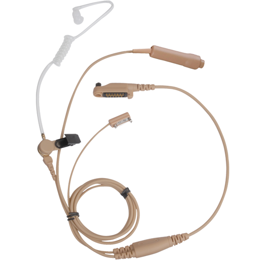 EAN21 – Hytera 3-Wire Earpiece with Acoustic Tube, Microphone and PTT (Beige)