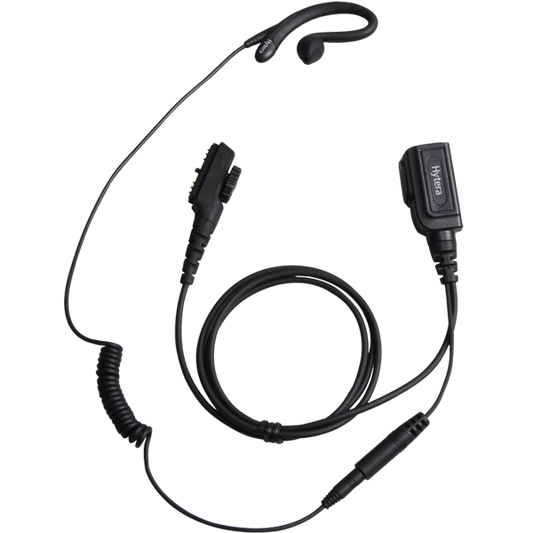 EHN16 – C-Style Detachable Earpiece with In-line PTT and Microphone (Black)