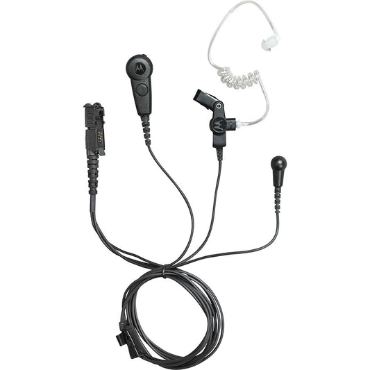 PMLN6754A – Motorola Solutions 3-Wire Surveillance Earpiece with Combined Mic/PTT (Black)
