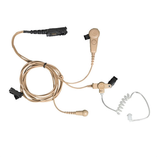 PMLN6755 – Motorola Solutions 3-Wire Surveillance Earpiece with Combined Mic/PTT (Beige)