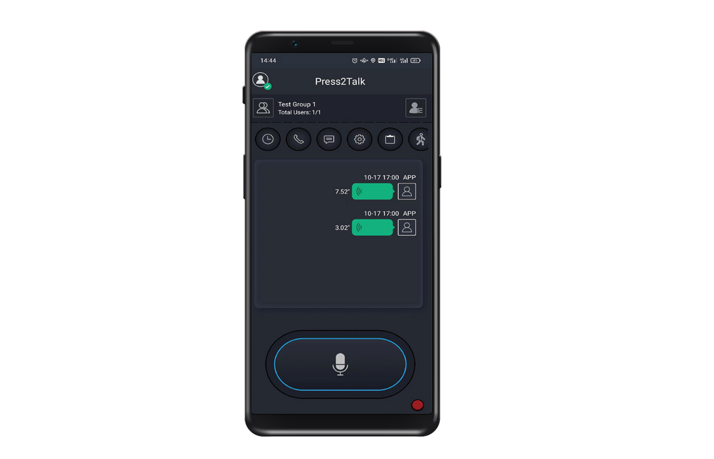 Press2Talk Smartphone Android IOS App