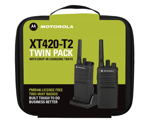Motorola XT420 T2 License Free Two-Way Radio Twin Pack